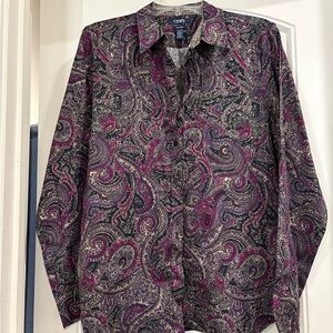Chaps Purple and Black Paisley Shirt